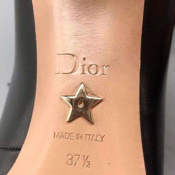 Christian Dior I-Dior Lace-Up Ankle Boots Black Leather 37.5 - Picture 9 of 9